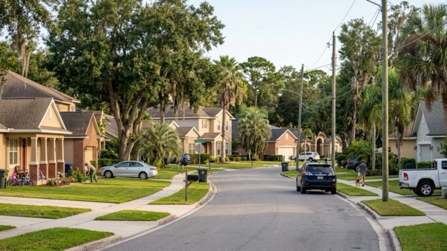 Jacksonville, Florida residential neighborhood street